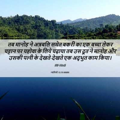 Picture 06 - न्यायियों 13:19 HINIRV - तब मानोह ने - Bible Verse Picture