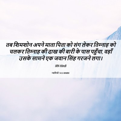 Picture 06 - न्यायियों 14:5 HINIRV - तब शिमशोन अपने - Bible Verse Picture