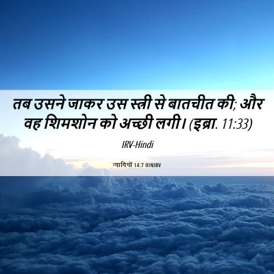 Picture 06 - न्यायियों 14:7 HINIRV - तब उसने जाकर उस - Bible Verse Picture