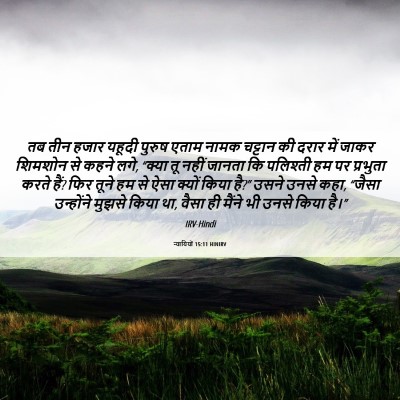 Picture 06 - न्यायियों 15:11 HINIRV - तब तीन हजार यहूदी - Bible Verse Picture