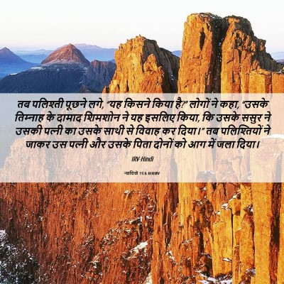 Picture 06 - न्यायियों 15:6 HINIRV - तब पलिश्ती पूछने - Bible Verse Picture