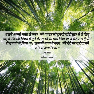 Picture 06 - न्यायियों 17:2 HINIRV - उसने अपनी माता से - Bible Verse Picture