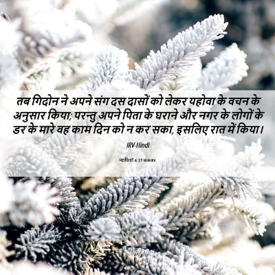 Picture 06 - न्यायियों 6:27 HINIRV - तब गिदोन ने अपने - Bible Verse Picture