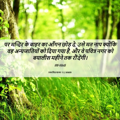 Picture 06 - प्रकाशितवाक्य 11:2 HINIRV - पर मन्दिर के बाहर - Bible Verse Picture