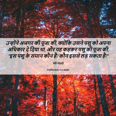 Picture 06 - प्रकाशितवाक्य 13:4 HINIRV - उन्होंने अजगर की - Bible Verse Picture