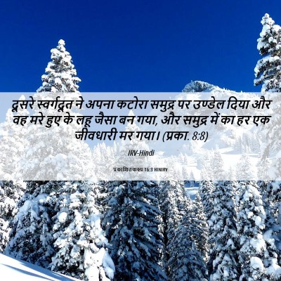 Picture 06 - प्रकाशितवाक्य 16:3 HINIRV - दूसरे स्वर्गदूत - Bible Verse Picture