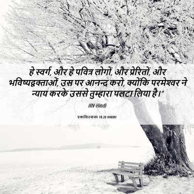 Picture 06 - प्रकाशितवाक्य 18:20 HINIRV - हे स्वर्ग, और हे - Bible Verse Picture