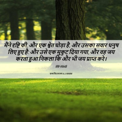 Picture 06 - प्रकाशितवाक्य 6:2 HINIRV - मैंने दृष्टि की, और - Bible Verse Picture