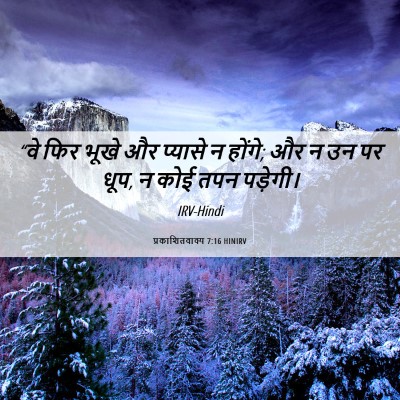 Picture 06 - प्रकाशितवाक्य 7:16 HINIRV - “वे फिर भूखे और - Bible Verse Picture