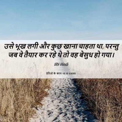 Picture 06 - प्रेरितों के काम 10:10 HINIRV - उसे भूख लगी और कुछ - Bible Verse Picture