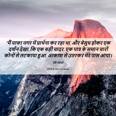 Picture 06 - प्रेरितों के काम 11:5 HINIRV - “मैं याफा नगर में - Bible Verse Picture