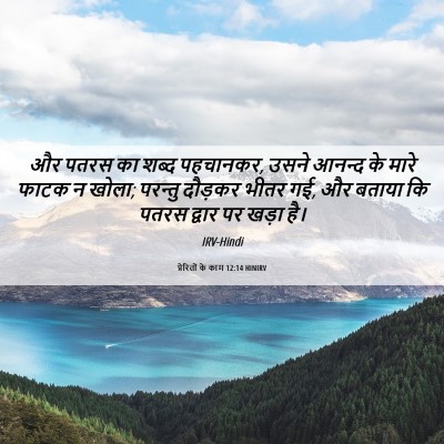 Picture 06 - प्रेरितों के काम 12:14 HINIRV - और पतरस का शब्द - Bible Verse Picture