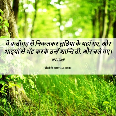 Picture 06 - प्रेरितों के काम 16:40 HINIRV - वे बन्दीगृह से - Bible Verse Picture