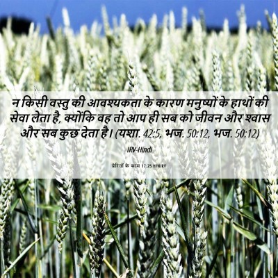 Picture 06 - प्रेरितों के काम 17:25 HINIRV - न किसी वस्तु की - Bible Verse Picture
