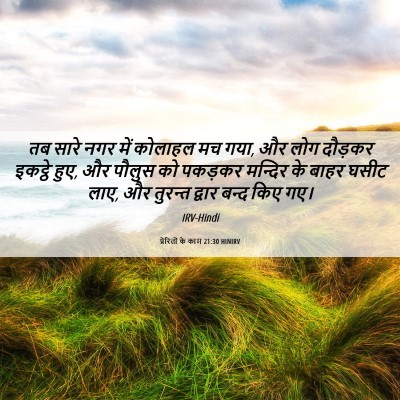 Picture 06 - प्रेरितों के काम 21:30 HINIRV - तब सारे नगर में - Bible Verse Picture