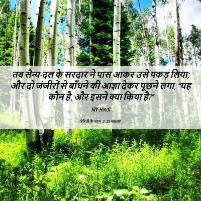 Picture 06 - प्रेरितों के काम 21:33 HINIRV - तब सैन्य-दल के - Bible Verse Picture