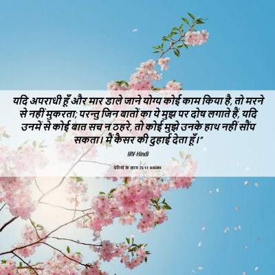 Picture 06 - प्रेरितों के काम 25:11 HINIRV - यदि अपराधी हूँ और - Bible Verse Picture