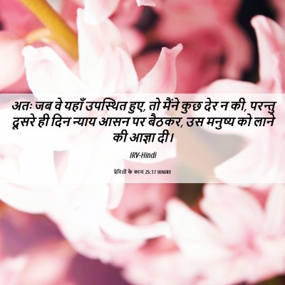 Picture 06 - प्रेरितों के काम 25:17 HINIRV - अतः जब वे यहाँ - Bible Verse Picture