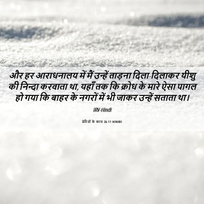 Picture 06 - प्रेरितों के काम 26:11 HINIRV - और हर आराधनालय में - Bible Verse Picture