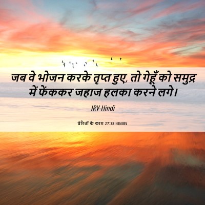 Picture 06 - प्रेरितों के काम 27:38 HINIRV - जब वे भोजन करके - Bible Verse Picture