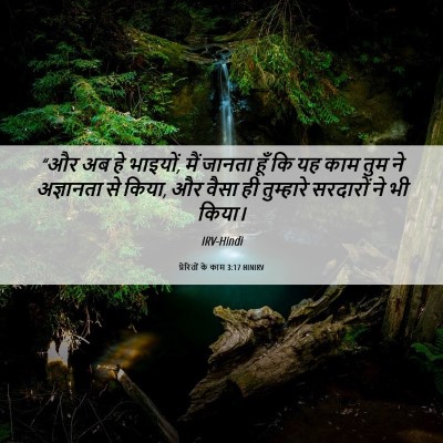 Picture 06 - प्रेरितों के काम 3:17 HINIRV - “और अब हे भाइयों, - Bible Verse Picture