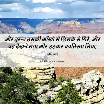 Picture 06 - प्रेरितों के काम 9:18 HINIRV - और तुरन्त उसकी - Bible Verse Picture