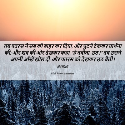 Picture 06 - प्रेरितों के काम 9:40 HINIRV - तब पतरस ने सब को - Bible Verse Picture