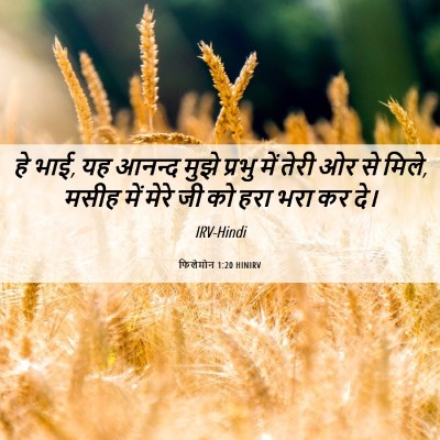 Picture 06 - फिलेमोन 1:20 HINIRV - हे भाई, यह आनन्द - Bible Verse Picture