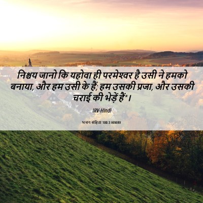 Picture 06 - भजन संहिता 100:3 HINIRV - निश्चय जानो कि - Bible Verse Picture