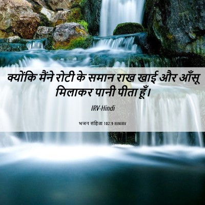 Picture 06 - भजन संहिता 102:9 HINIRV - क्योंकि मैंने - Bible Verse Picture