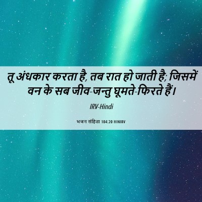 Picture 06 - भजन संहिता 104:20 HINIRV - तू अंधकार करता है, - Bible Verse Picture