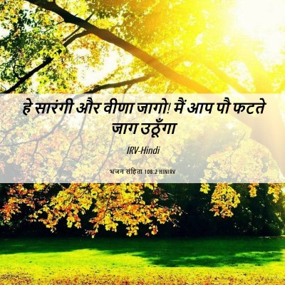 Picture 06 - भजन संहिता 108:2 HINIRV - हे सारंगी और वीणा - Bible Verse Picture