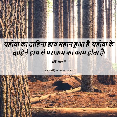 Picture 06 - भजन संहिता 118:16 HINIRV - यहोवा का दाहिना - Bible Verse Picture