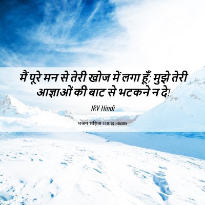Picture 06 - भजन संहिता 119:10 HINIRV - मैं पूरे मन से तेरी - Bible Verse Picture