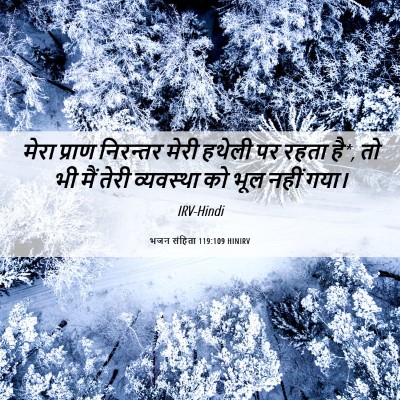 Picture 06 - भजन संहिता 119:109 HINIRV - मेरा प्राण - Bible Verse Picture