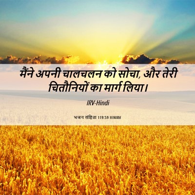 Picture 06 - भजन संहिता 119:59 HINIRV - मैंने अपनी चालचलन - Bible Verse Picture