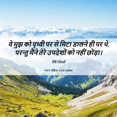 Picture 06 - भजन संहिता 119:87 HINIRV - वे मुझ को पृथ्वी पर - Bible Verse Picture