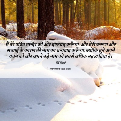 Picture 06 - भजन संहिता 138:2 HINIRV - मैं तेरे पवित्र - Bible Verse Picture
