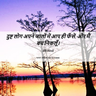 Picture 06 - भजन संहिता 141:10 HINIRV - दुष्ट लोग अपने - Bible Verse Picture
