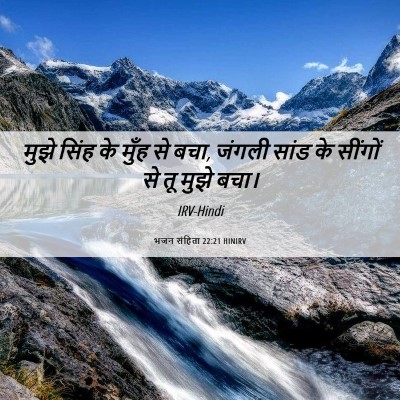 Picture 06 - भजन संहिता 22:21 HINIRV - मुझे सिंह के मुँह - Bible Verse Picture