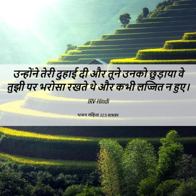Picture 06 - भजन संहिता 22:5 HINIRV - उन्होंने तेरी - Bible Verse Picture