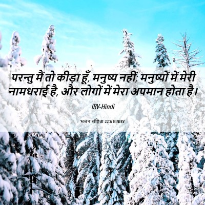 Picture 06 - भजन संहिता 22:6 HINIRV - परन्तु मैं तो - Bible Verse Picture