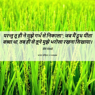 Picture 06 - भजन संहिता 22:9 HINIRV - परन्तु तू ही ने - Bible Verse Picture