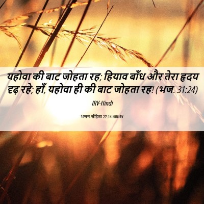 Picture 06 - भजन संहिता 27:14 HINIRV - यहोवा की बाट जोहता - Bible Verse Picture