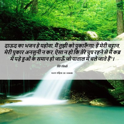 Picture 06 - भजन संहिता 28:1 HINIRV - दाऊद का भजन हे - Bible Verse Picture