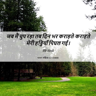 Picture 06 - भजन संहिता 32:3 HINIRV - जब मैं चुप रहा तब - Bible Verse Picture