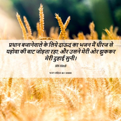 Picture 06 - भजन संहिता 40:1 HINIRV - प्रधान बजानेवाले - Bible Verse Picture