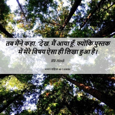 Picture 06 - भजन संहिता 40:7 HINIRV - तब मैंने कहा, “देख, - Bible Verse Picture