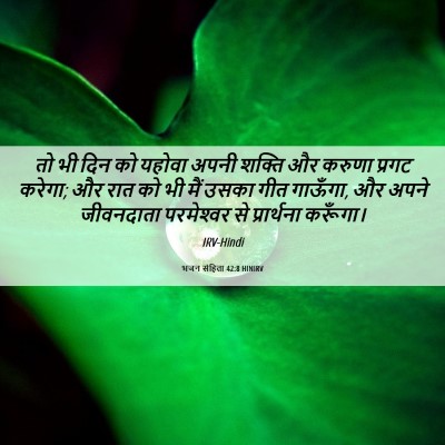 Picture 06 - भजन संहिता 42:8 HINIRV - तो भी दिन को यहोवा - Bible Verse Picture