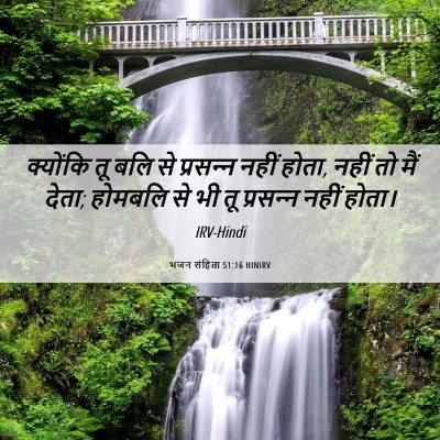 Picture 06 - भजन संहिता 51:16 HINIRV - क्योंकि तू बलि से - Bible Verse Picture